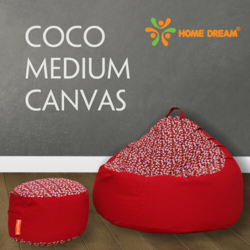 CoCo Medium + Cube Canvas Daisy Red