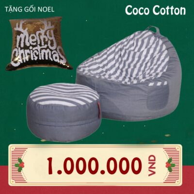 Bộ ghế lười Coco cotton size S sọc xám