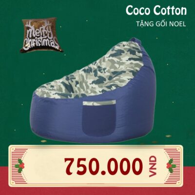 Ghế Lười Coco Cotton Size S hoạ tiết màu lính