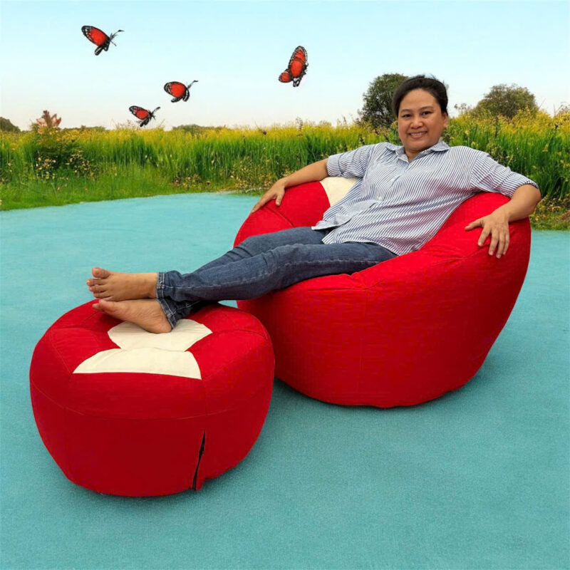 Ghế lười hoa cúc canvas cotton Phối màu 