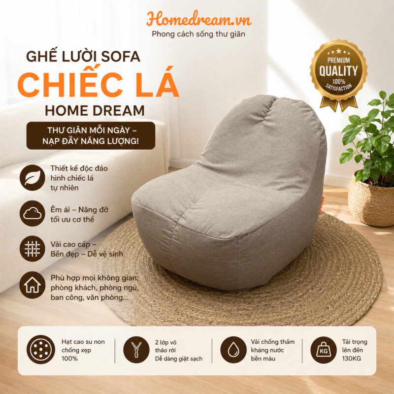Ghế lười chiếc lá Canvas 