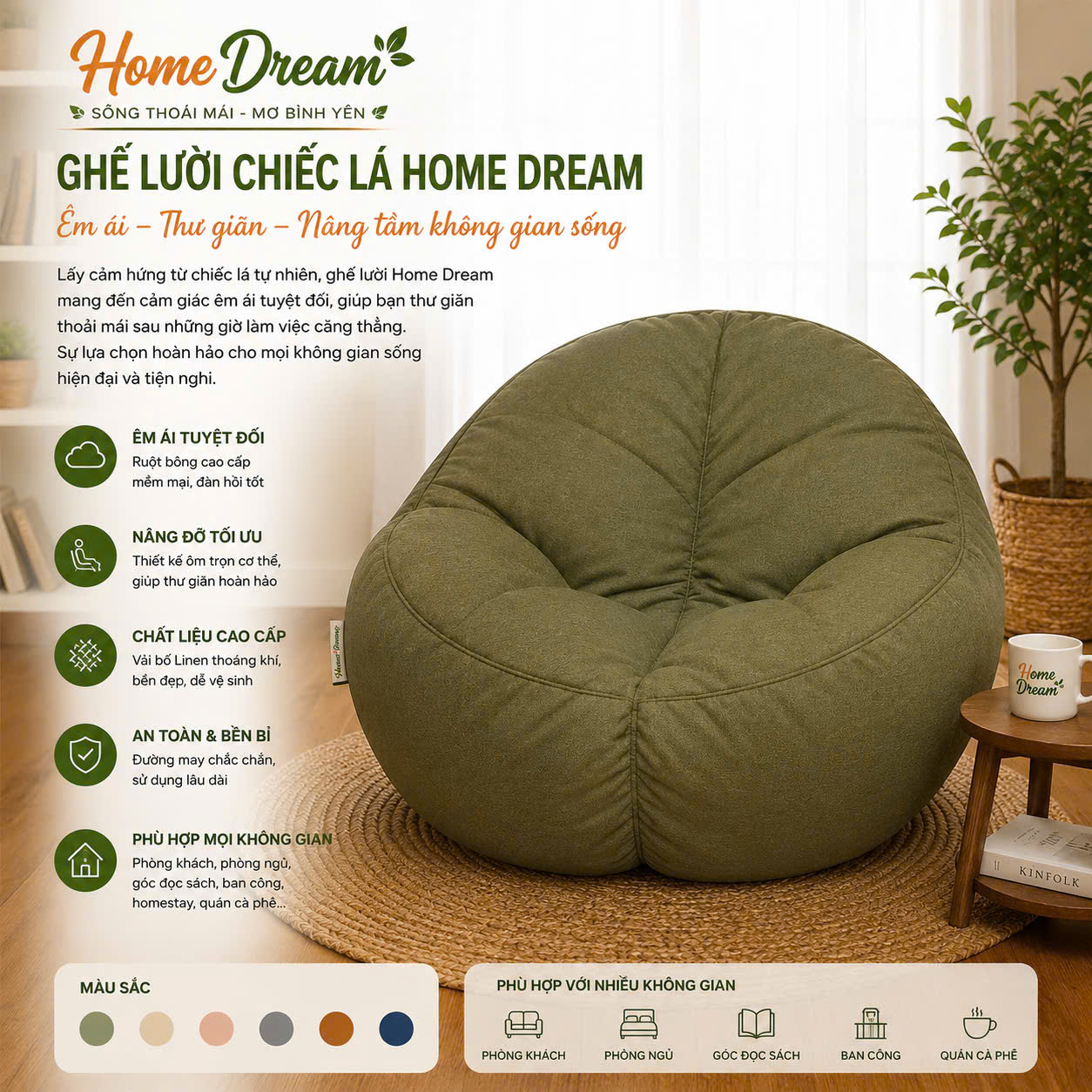 ghế lười chiếc lá